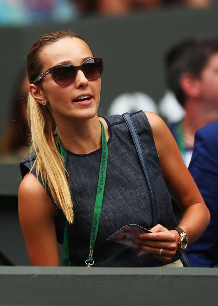 Jelena Djokovic guarda il marito Novak (Getty Images)